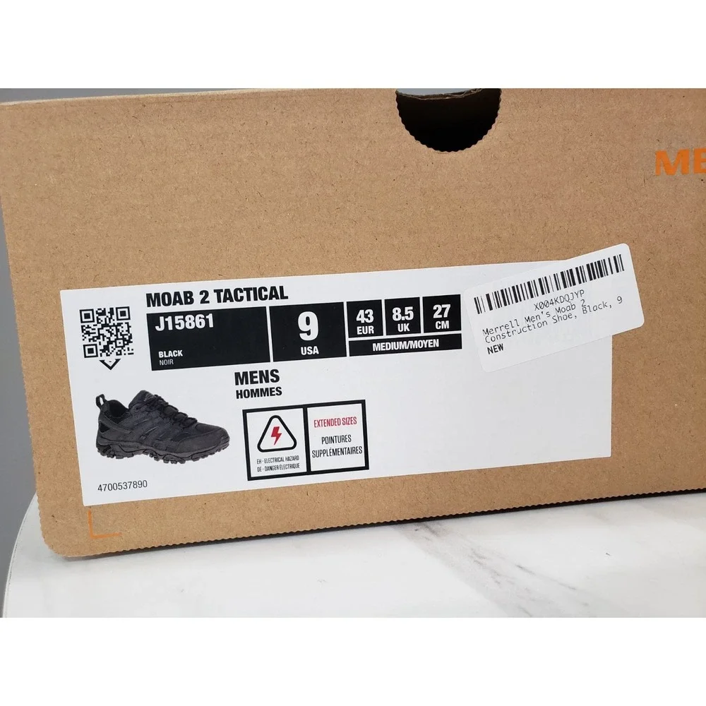 Merrell Moab 2 Tactical‎ Shoes Black - Mens - J15861 - Size 9 BRAND NEW IN BOX